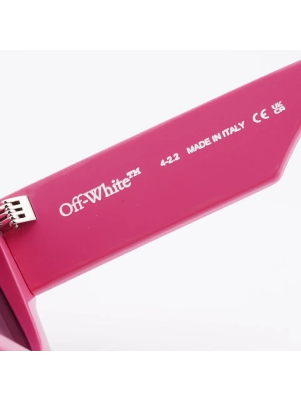 Off-White OERI003 6807 Sunglasses Pink Square Frame, Grey Lenses
